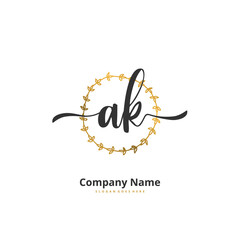 Obraz premium A K AK Initial handwriting and signature logo design with circle. Beautiful design handwritten logo for fashion, team, wedding, luxury logo.