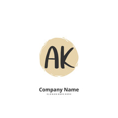 A K AK Initial handwriting and signature logo design with circle. Beautiful design handwritten logo for fashion, team, wedding, luxury logo.