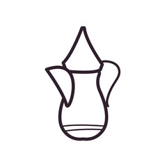 Indian tea pot line style icon vector design