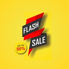 Illustration Vector Banner of Flash Sale. Perfect to use for Sales Promotion