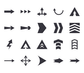 Arrows with differents directions flat style icon set vector design
