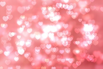 Pink heart and light bokeh background