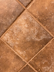 Brown rustic tan single wall tile forming a diamond abstract pattern