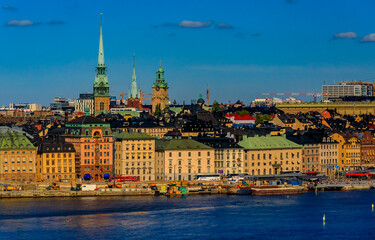 Obraz premium View onto Stockholm old town Gamla Stan in Sweden