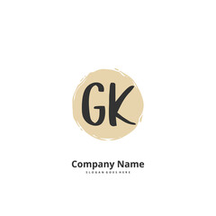 G K GK Initial handwriting and signature logo design with circle. Beautiful design handwritten logo for fashion, team, wedding, luxury logo.