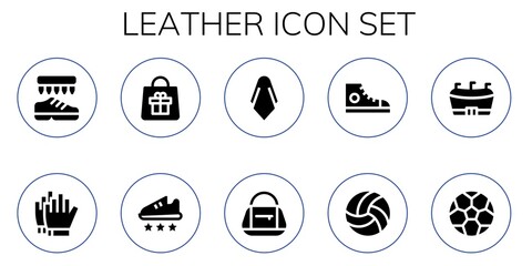 Modern Simple Set of leather Vector filled Icons