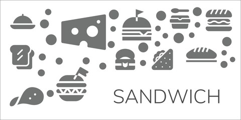 Modern Simple Set of sandwich Vector filled Icons