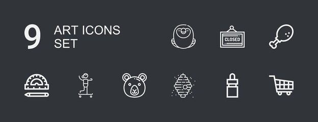 Editable 9 art icons for web and mobile