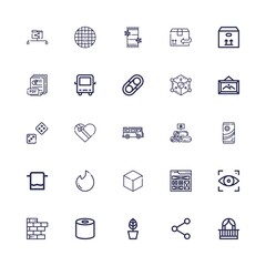 Editable 25 square icons for web and mobile