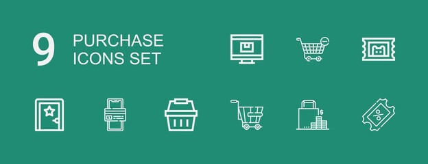 Editable 9 purchase icons for web and mobile