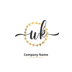 W K WK Initial handwriting and signature logo design with circle. Beautiful design handwritten logo for fashion, team, wedding, luxury logo.