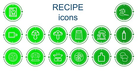Editable 14 recipe icons for web and mobile
