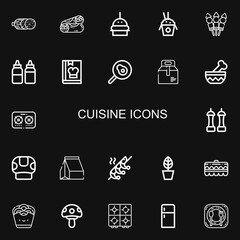 Editable 22 cuisine icons for web and mobile