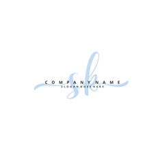 Obraz premium S K SK Initial handwriting and signature logo design with circle. Beautiful design handwritten logo for fashion, team, wedding, luxury logo.