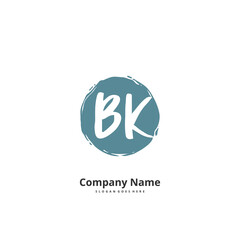 B K BK Initial handwriting and signature logo design with circle. Beautiful design handwritten logo for fashion, team, wedding, luxury logo.