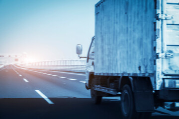 Obraz na płótnie Canvas Van type truck in highway..