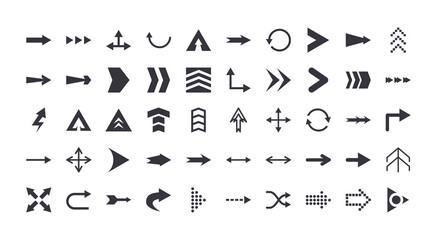 Arrows with differents directions flat style icon set vector design
