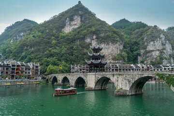 Fototapeta na wymiar Beautiful scenery of the ancient city of Zhenyuan