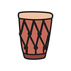 Drum instrument fill style icon vector design