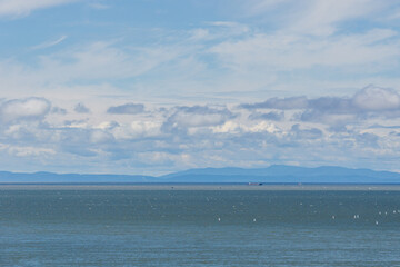 Beautiful view of Canadian seascape at the Pacific Ocean Coast in Howe Sound.