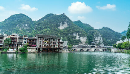 Beautiful scenery of the ancient city of Zhenyuan