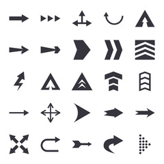 Arrows with differents directions flat style icon set vector design