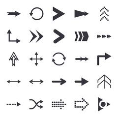 Arrows with differents directions flat style icon set vector design
