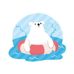 Polar bear summer swim 01