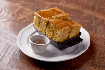 Corn Bread on White Plate