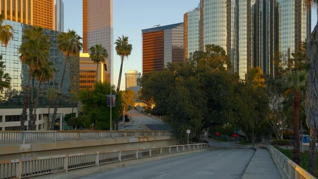 Empty Streets in Downtown Los Angeles During the COVID-19 Pandemic Shutdown Quarantine