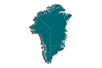 Map of greenland. Detailed vector map with counties, regions, province, states. Blue shape/contour map of greenland. Map of Greenland - Blue Geometric Rumpled Triangular , Polygonal Design For Your.