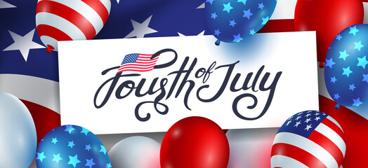 Independence day USA banner template gradient background.4th of July celebration poster template.fourth of july.