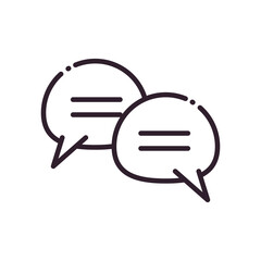 Communication bubbles line style icon vector design