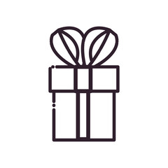 Gift with bowtie line style icon vector design