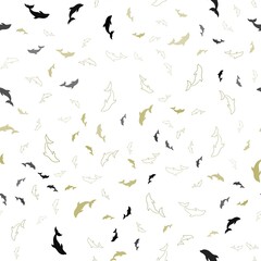 Light Green, Yellow vector seamless template with dolphins. Decorative design in natural style with sea dolphins. Pattern for websites of animals.