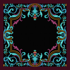 Baroque Rococo style wallpaper design, European background pattern, suitable for textile, clothing and bottom design