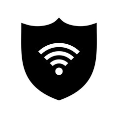 Vector Wireless Connection or WiFi Protection or Shield Illustration