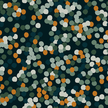 Abstract green dots seamless pattern. Circle shapes wallpaper.