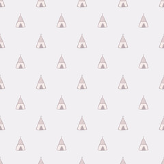 Geometric teepee seamless pattern. Native style. Tribal wallpaper.