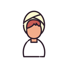 Indian avatar man fill style icon vector design