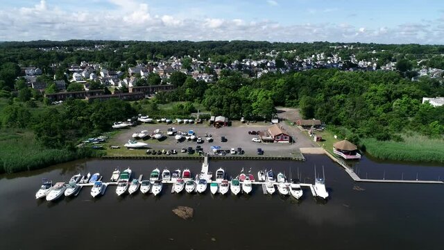Aerial view of marina in South River, NJ