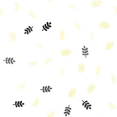 Light Yellow vector seamless natural artwork with leaves. Brand new colored illustration in blurry style with leaves. Template for business cards, websites.