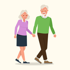 Happy family grandfather and grandmother character vector design.