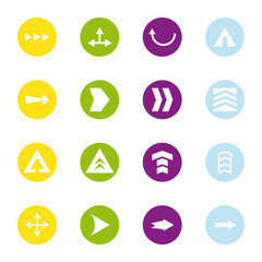 Arrows with differents directions block style icon set vector design