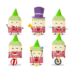 Cartoon character of watermelon ice cream with various circus shows