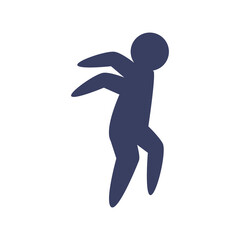 Fototapeta na wymiar Man avatar running silhouette style icon vector design