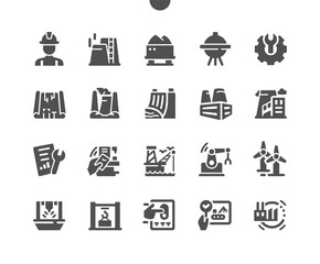 Industry Well-crafted Pixel Perfect Vector Solid Icons 30 2x Grid for Web Graphics and Apps. Simple Minimal Pictogram