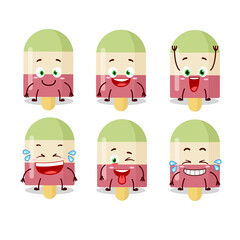 Cartoon character of watermelon ice cream with smile expression