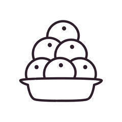 Oranges inside plate line style icon vector design