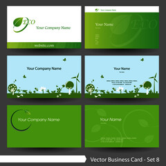 Environment theme business card template set